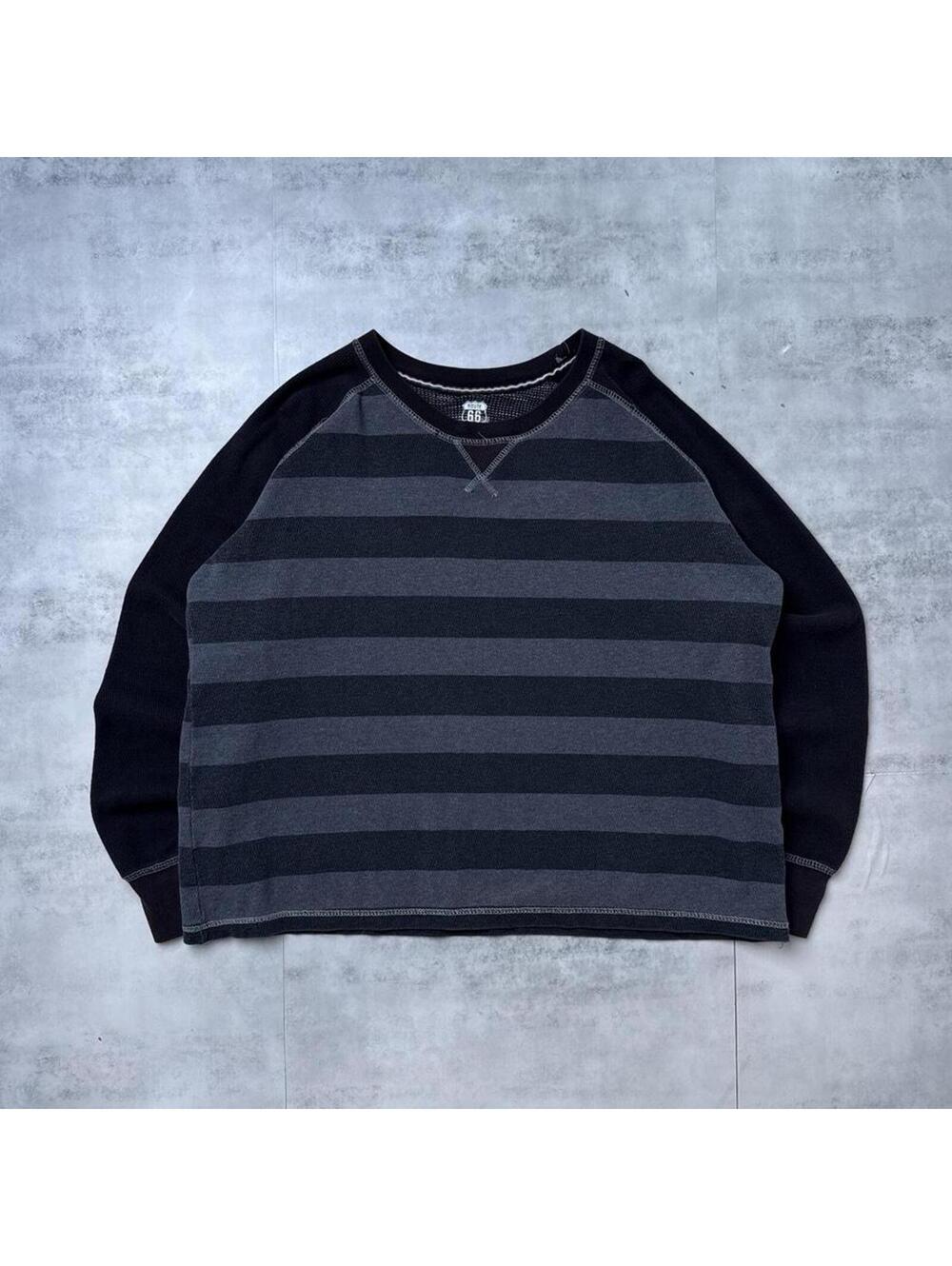 Y2K Route 66 00s Black Grunge Long Sleeve shirt